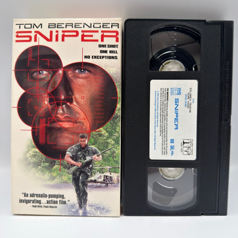 Sniper VHS 1993 Tom Berenger Billy Zane Columbia TriStar Action Movie 70753